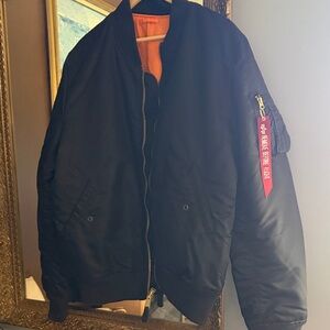 Alpha Industries Bomber Jacket with Orange Lining
